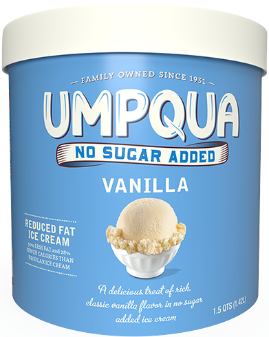Umpqua Dairy No Sugar Added Vanilla ice cream.