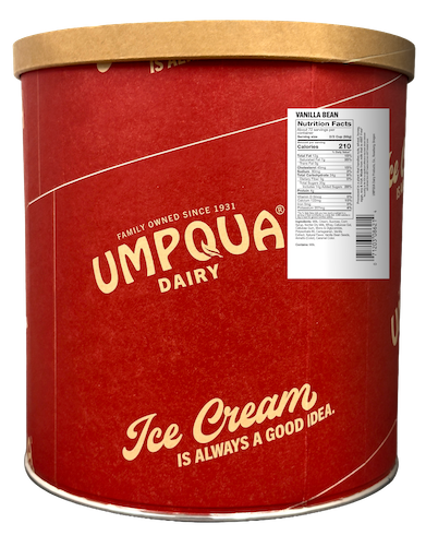 Umpqua Dairy Scoop Shop Ice Cream Vanilla Bean - 3 gallon size