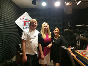Oregon Dairy Princess Emma Miller giving radio interview
