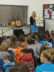 Oregon Dairy Princess Emma Miller teaching at grade school
