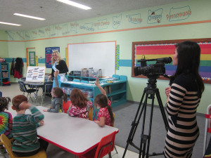 Oregon Dairy Princess Emma Miller teaching at school