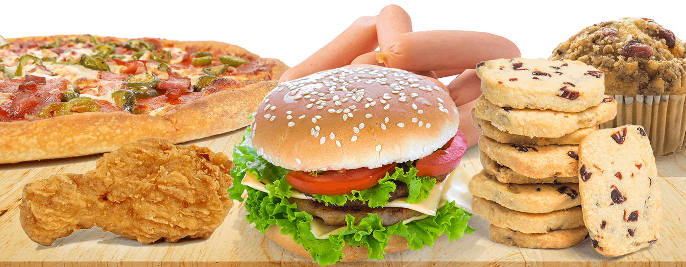 wholesale foods header - photo composite of premade foods.